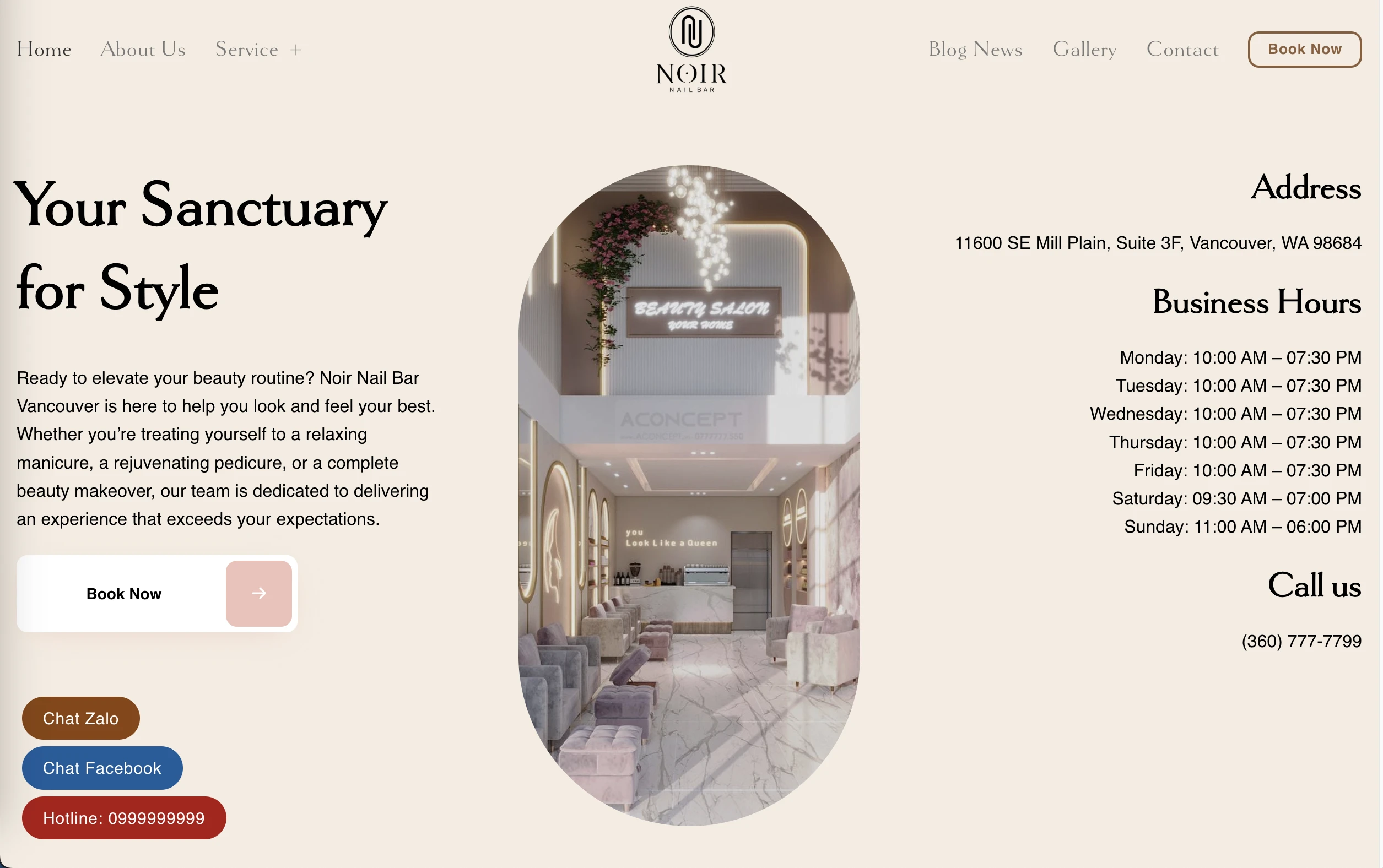 website spa thẩm mỹ viện