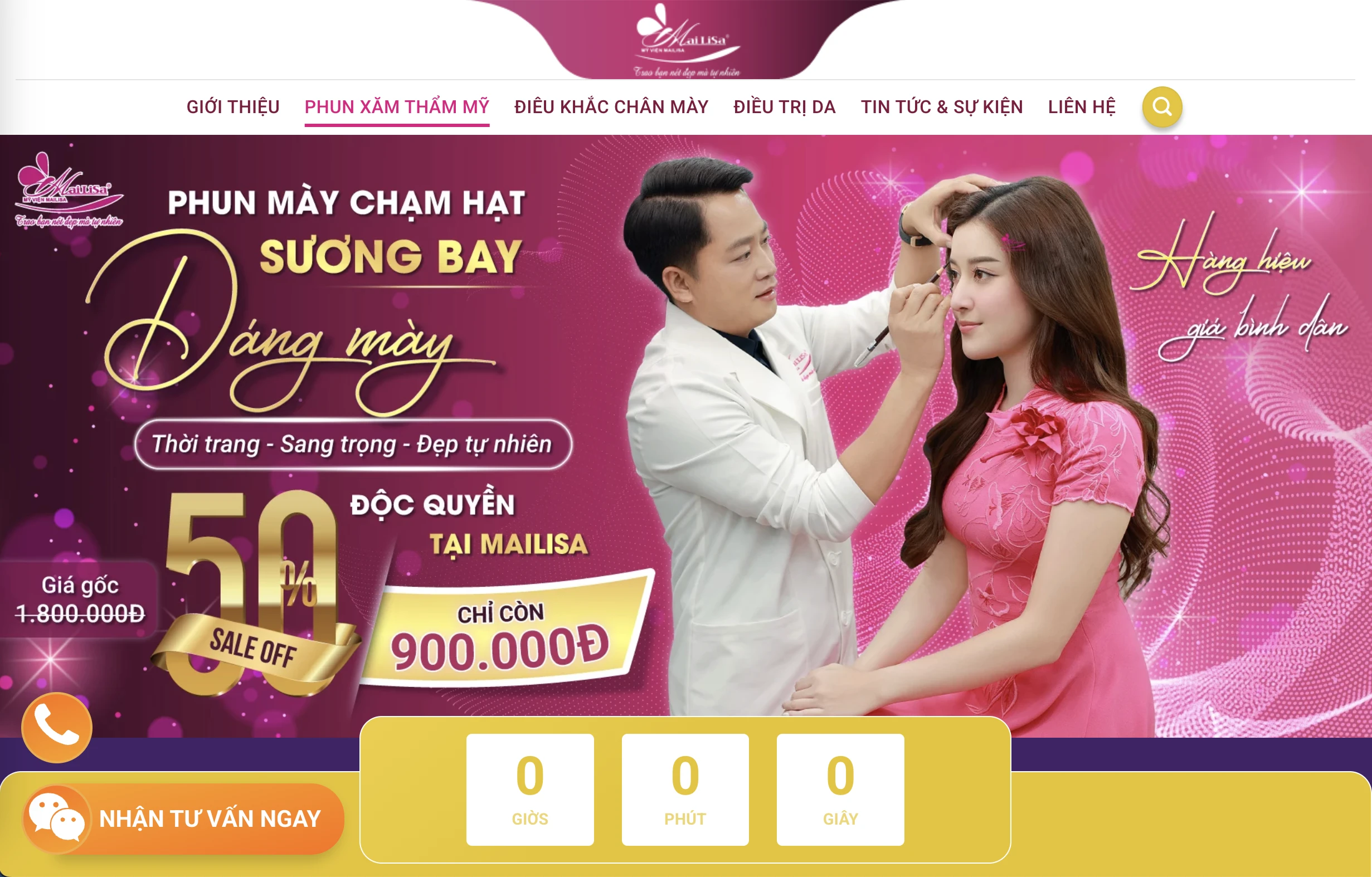 mẫu website thẩm mỹ viện