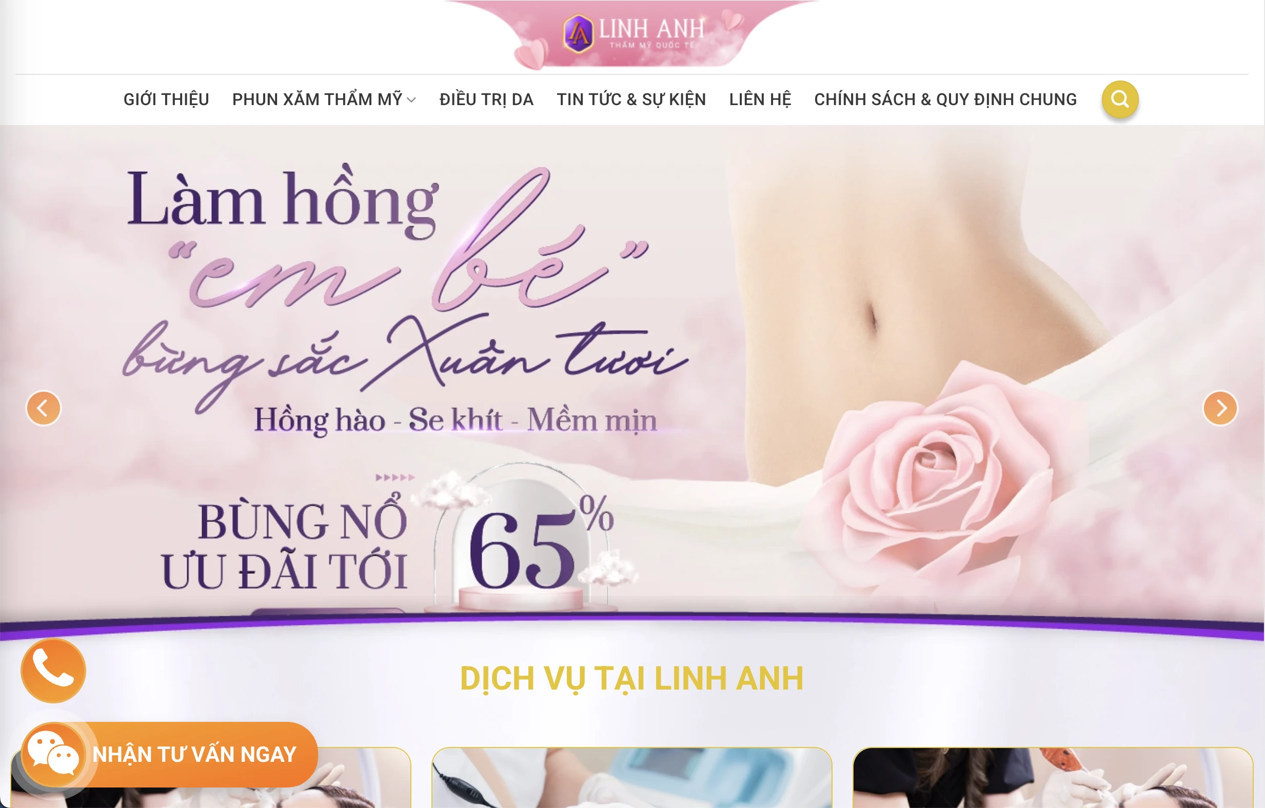 website thẩm mỹ viện