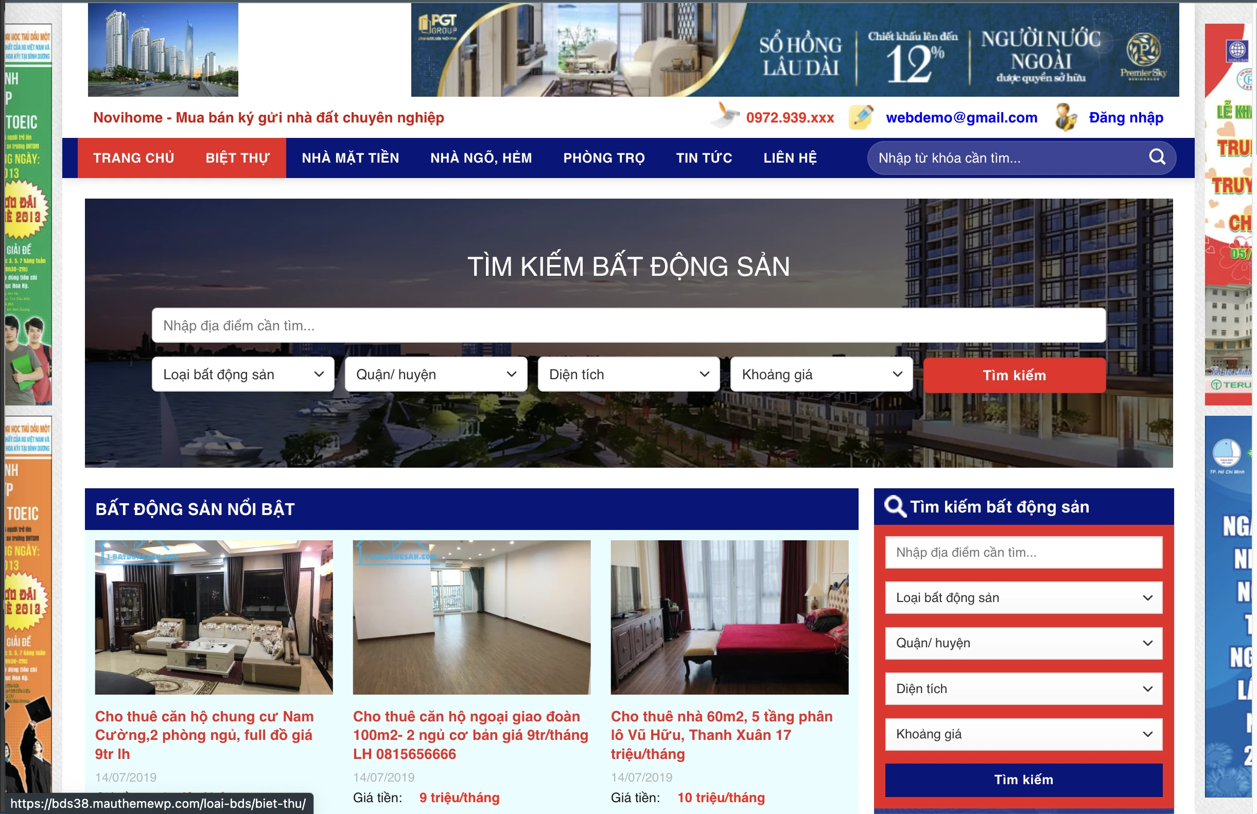 Mẫu Website Bất động sản 04