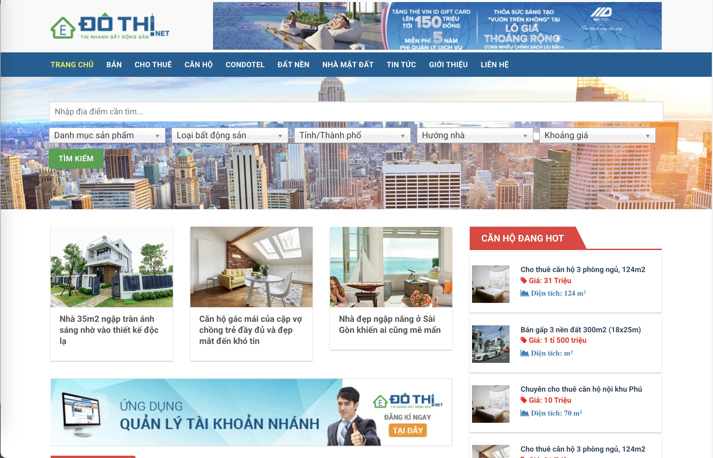 Mẫu Website Bất động sản 12