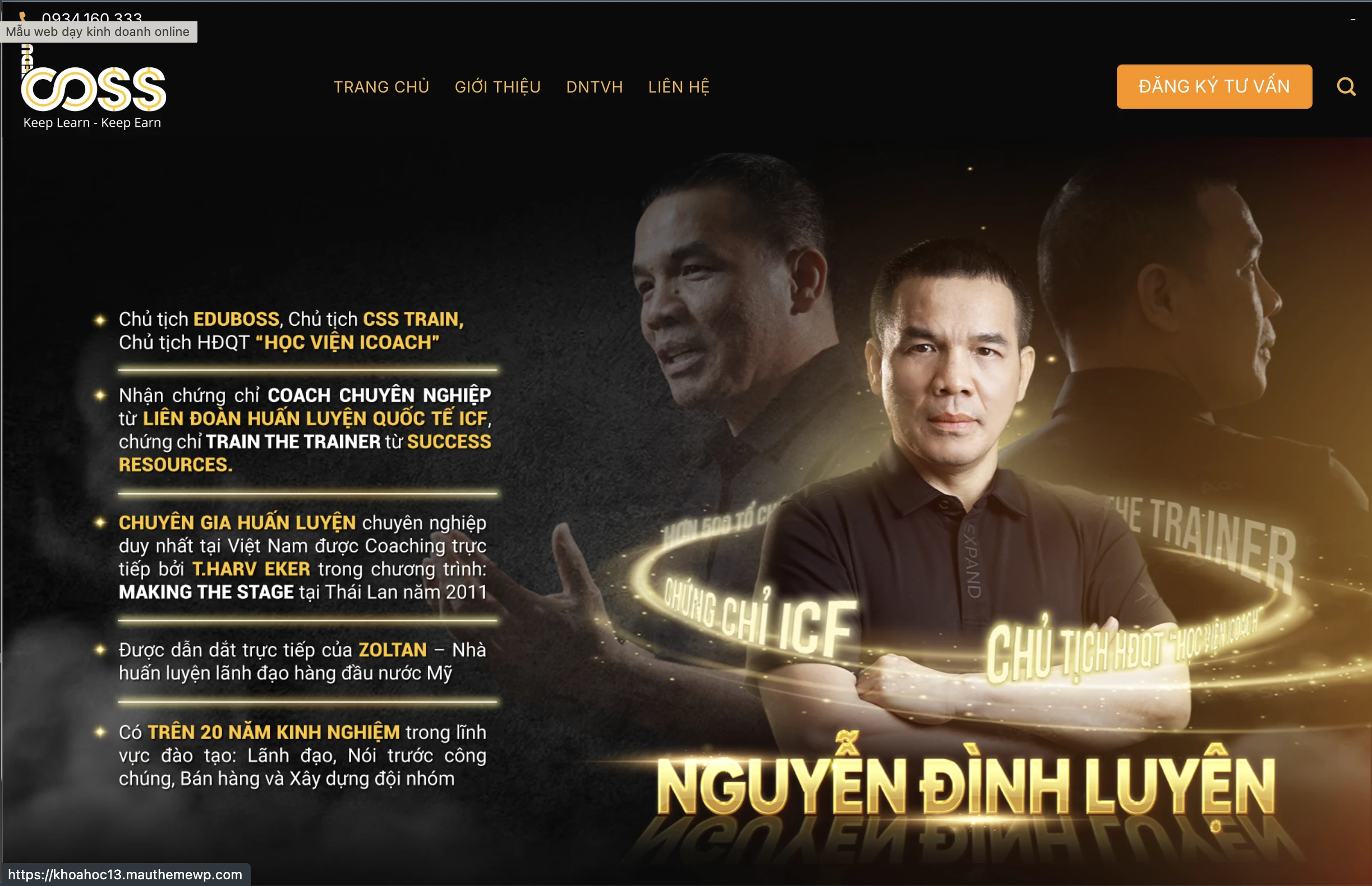 Mẫu Website Khoá học 07