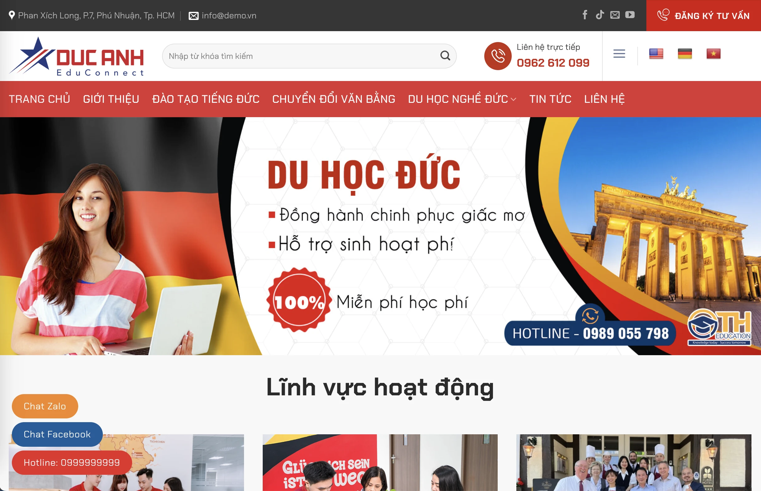 Mẫu Website Khoá học 08