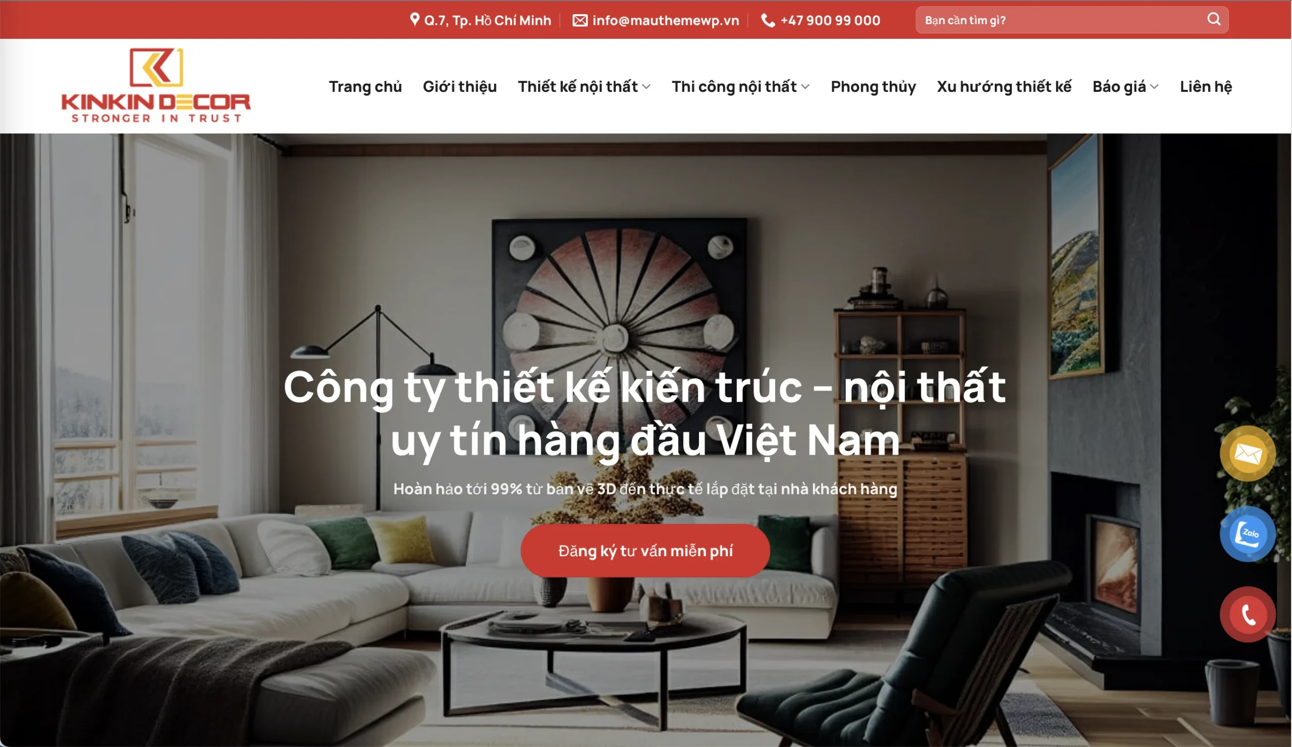 Mẫu Website Thiết kế Nội thất 3