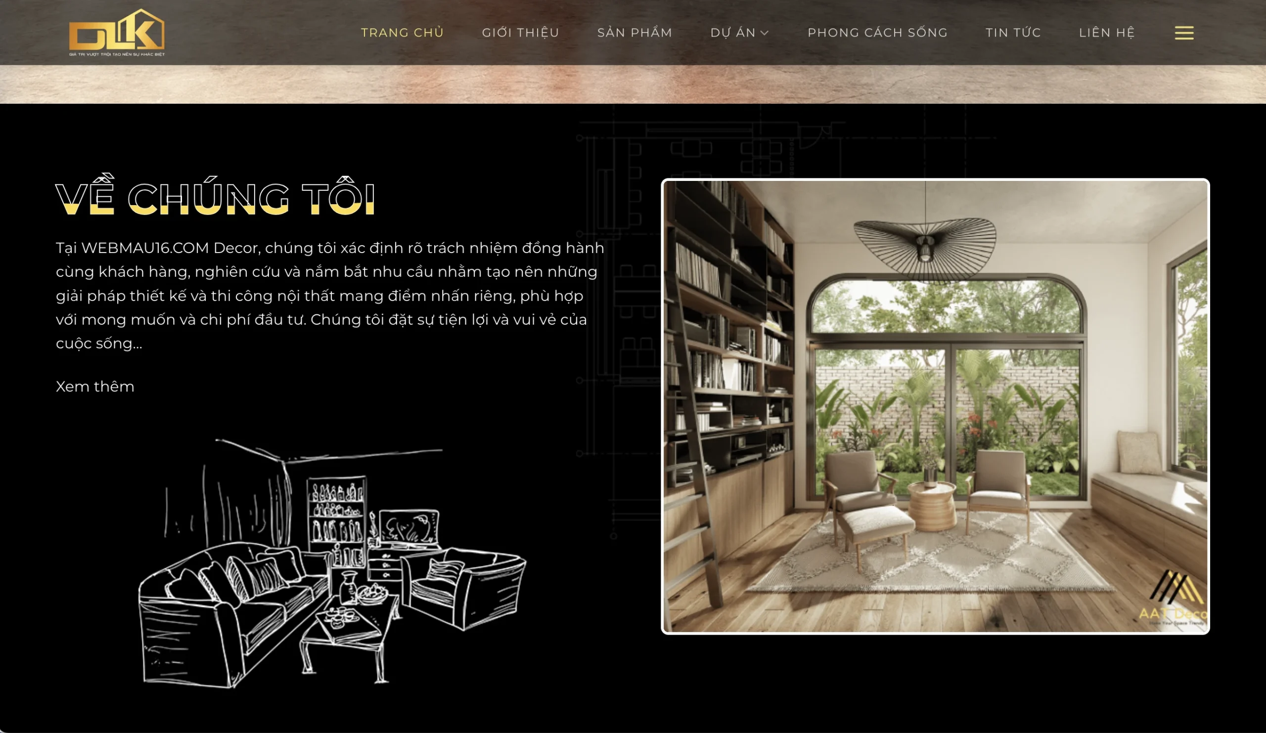 Mẫu Website Thiết kế Nội thất 4