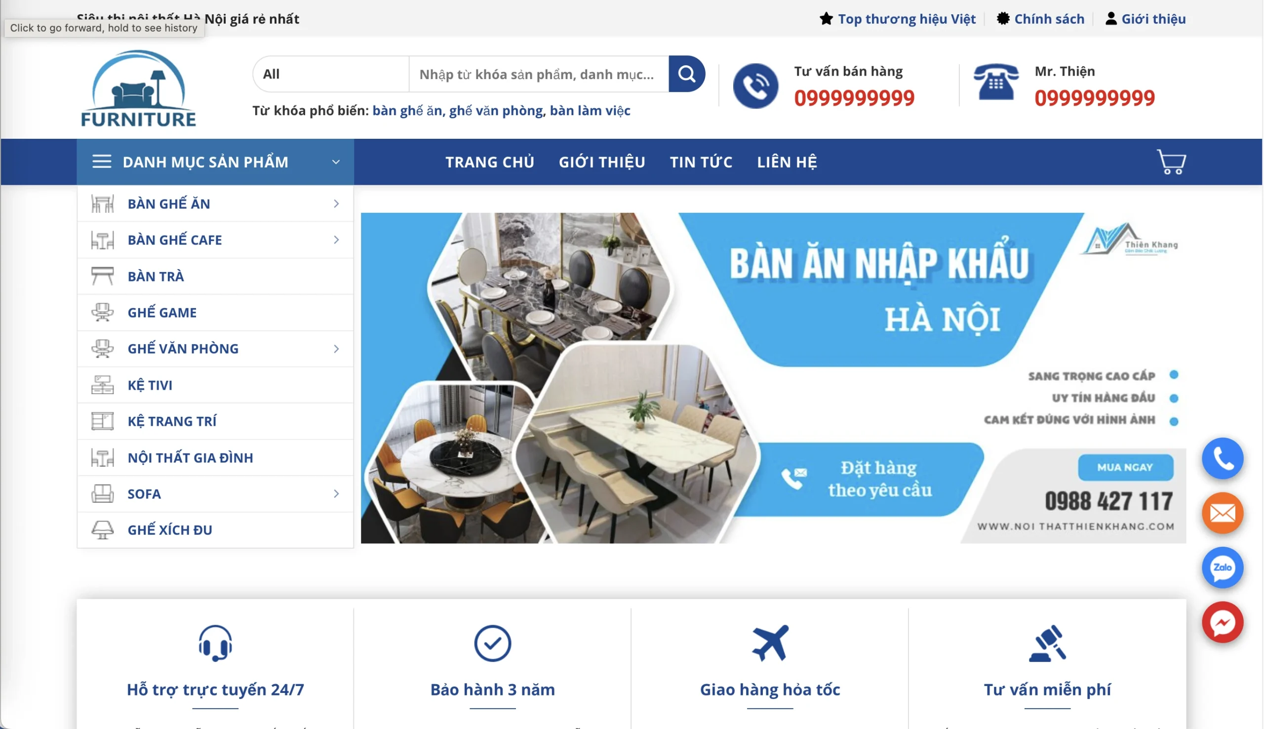 Mẫu Website Nội thất 18