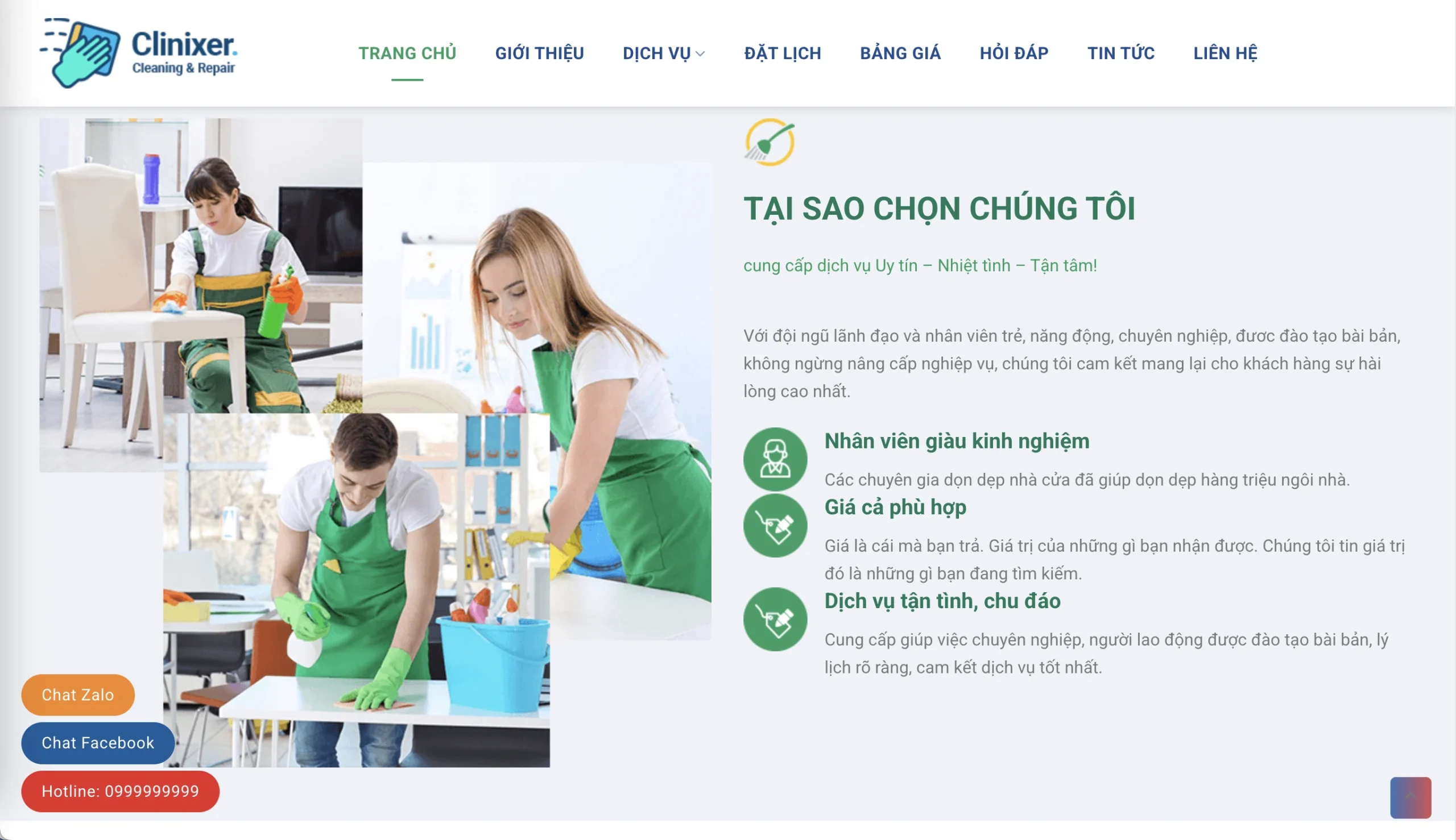 Mẫu Website Giúp việc