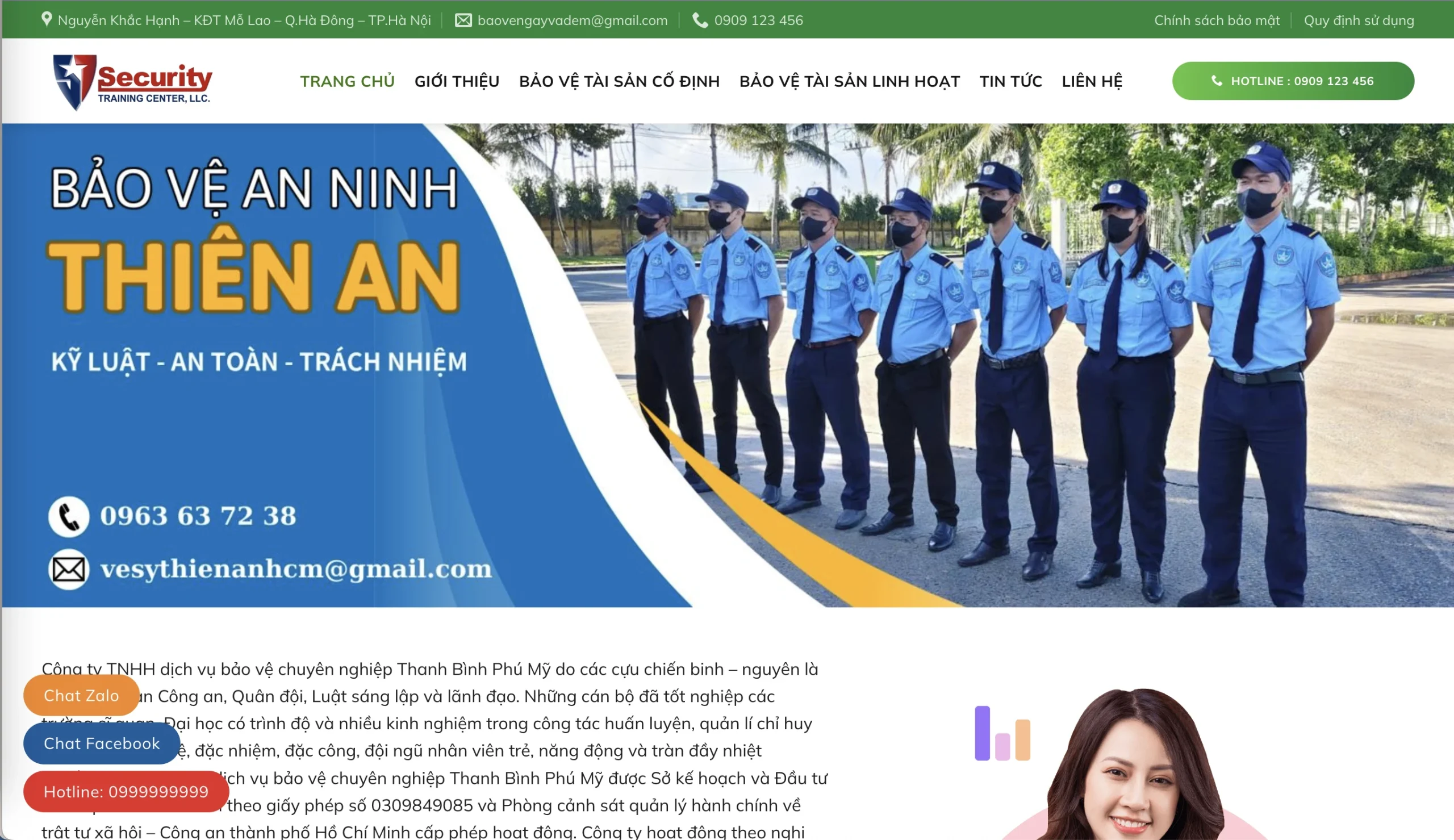 Mẫu Website Bảo vệ - An ninh 1