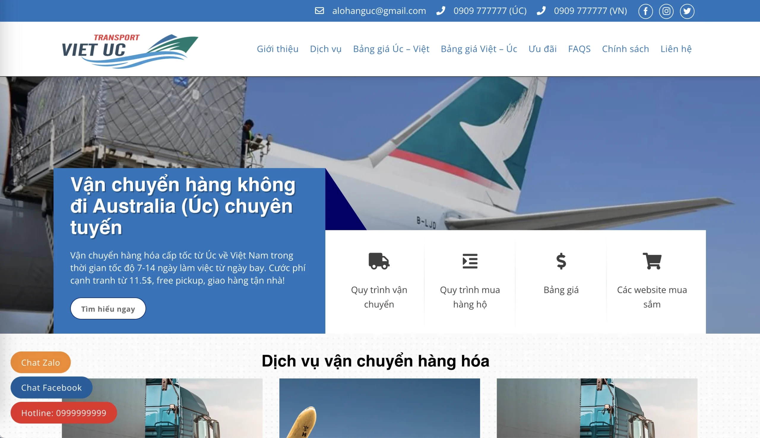 Mẫu Website Vận chuyển