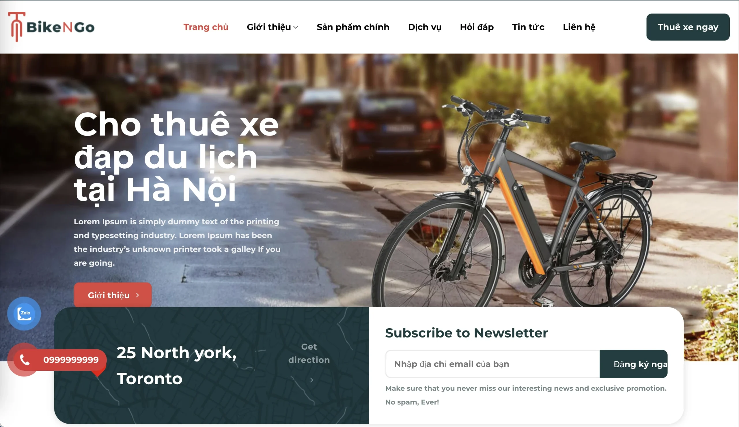 Mẫu Website Cho thuê xe