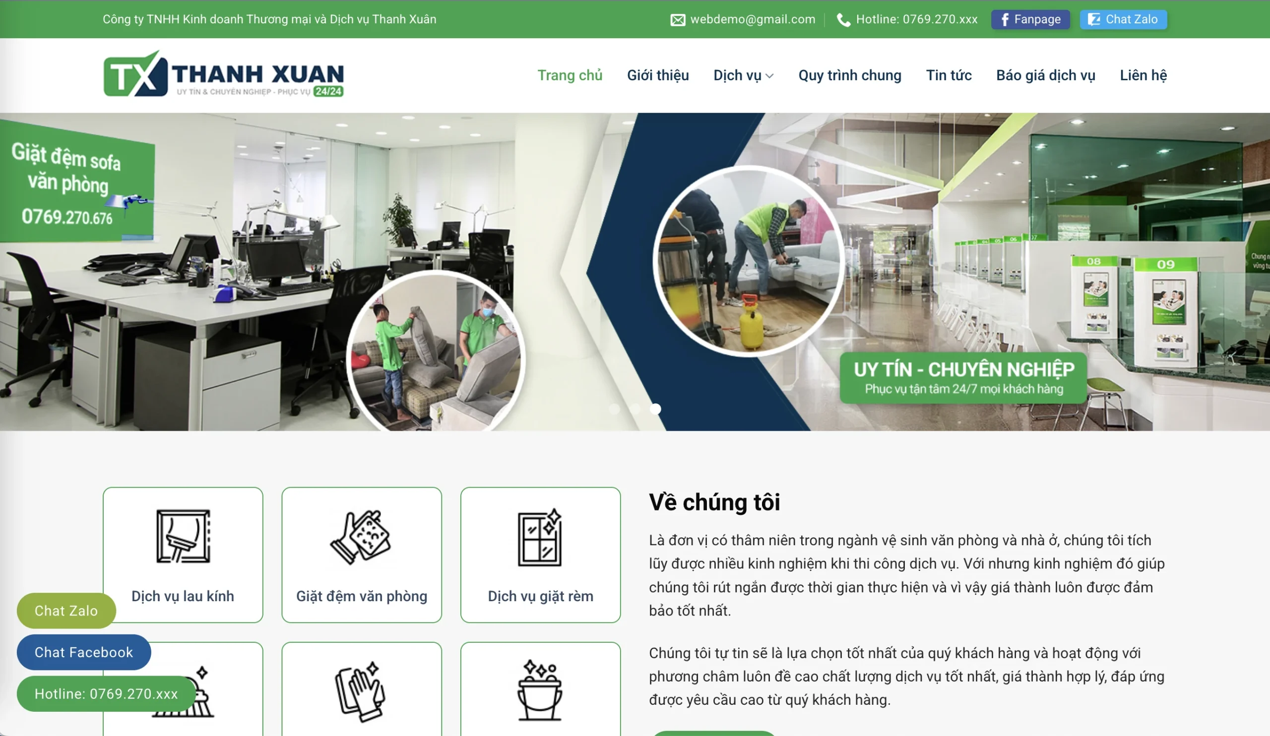 Mẫu Website Vệ sinh 2