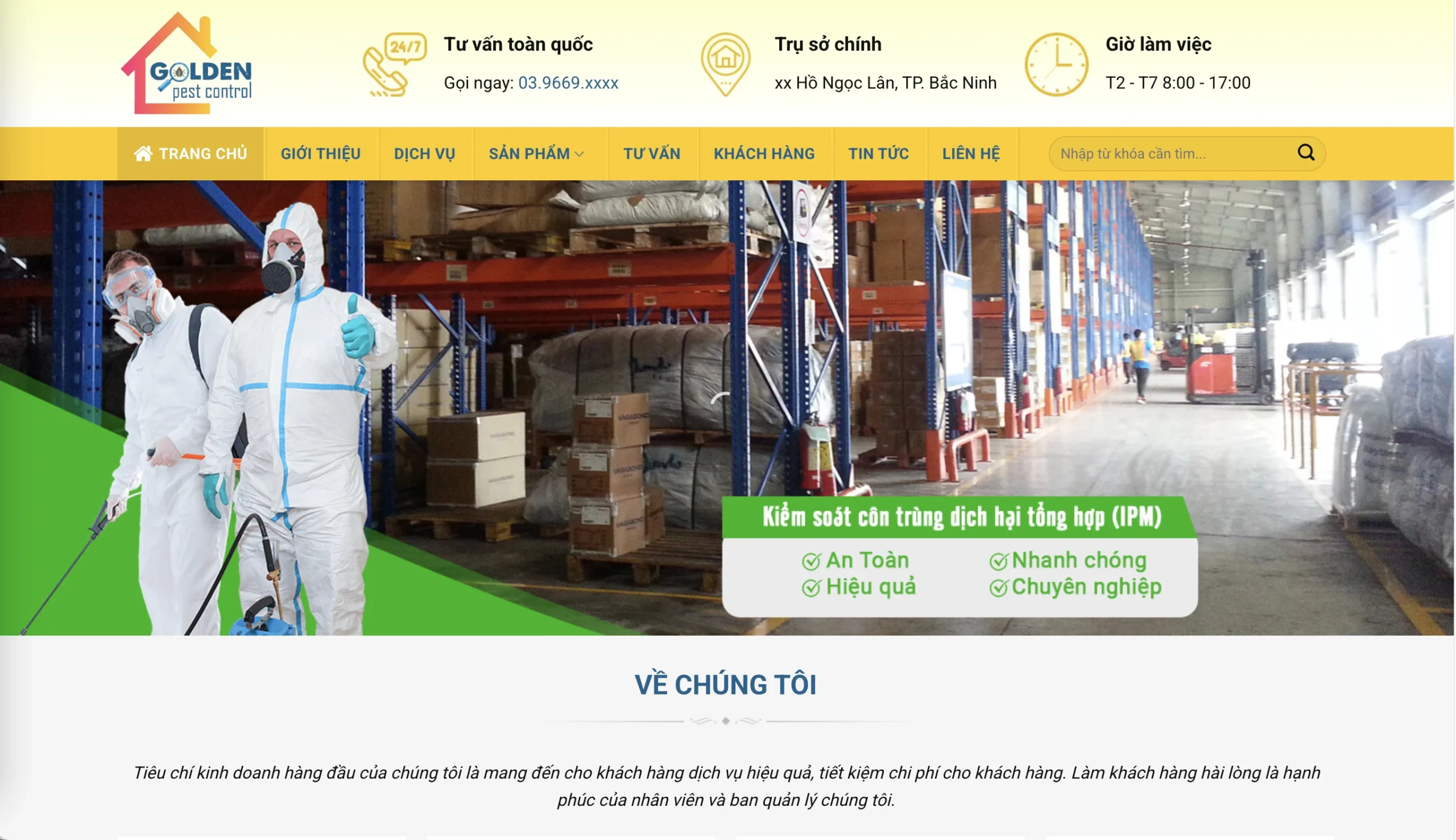 Mẫu Website Diệt côn trùng