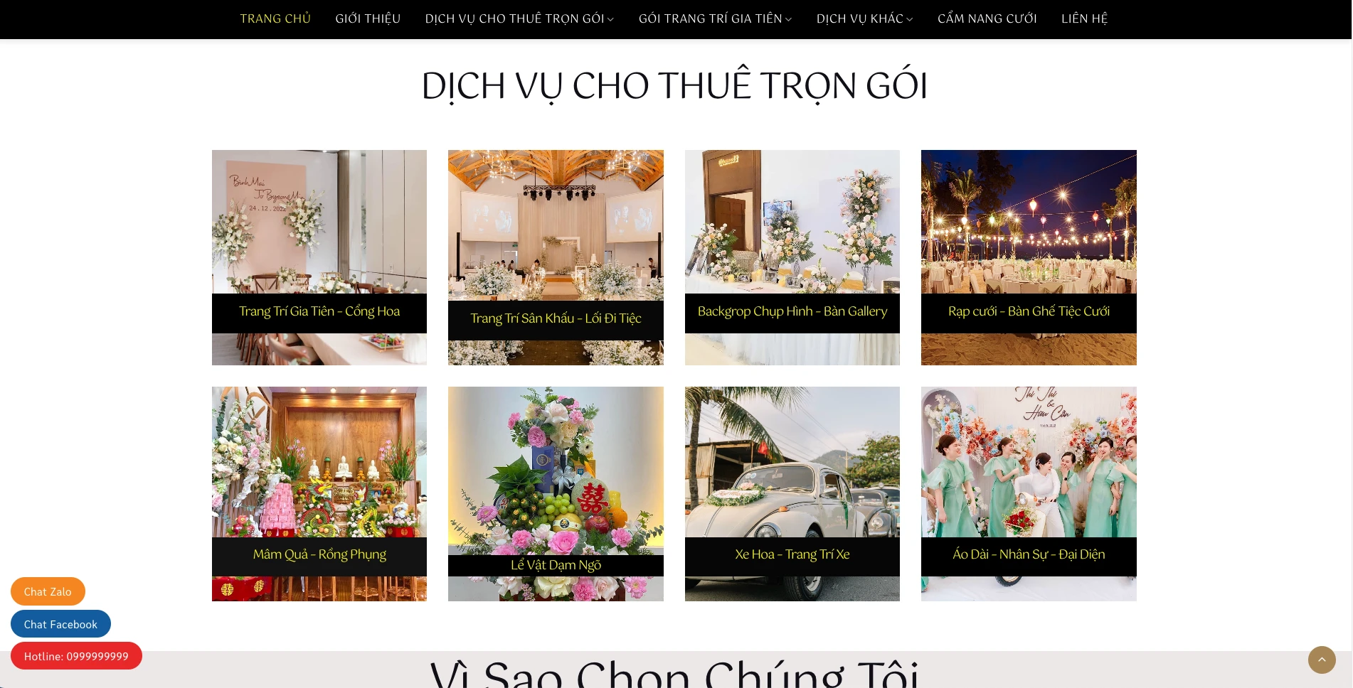 Mẫu Website Dịch vụ Đám cưới